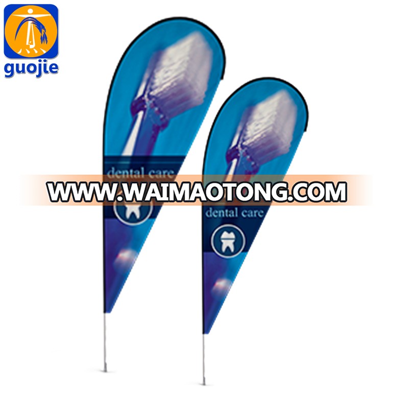 Polyester promotional usage customize teardrop flag printing display